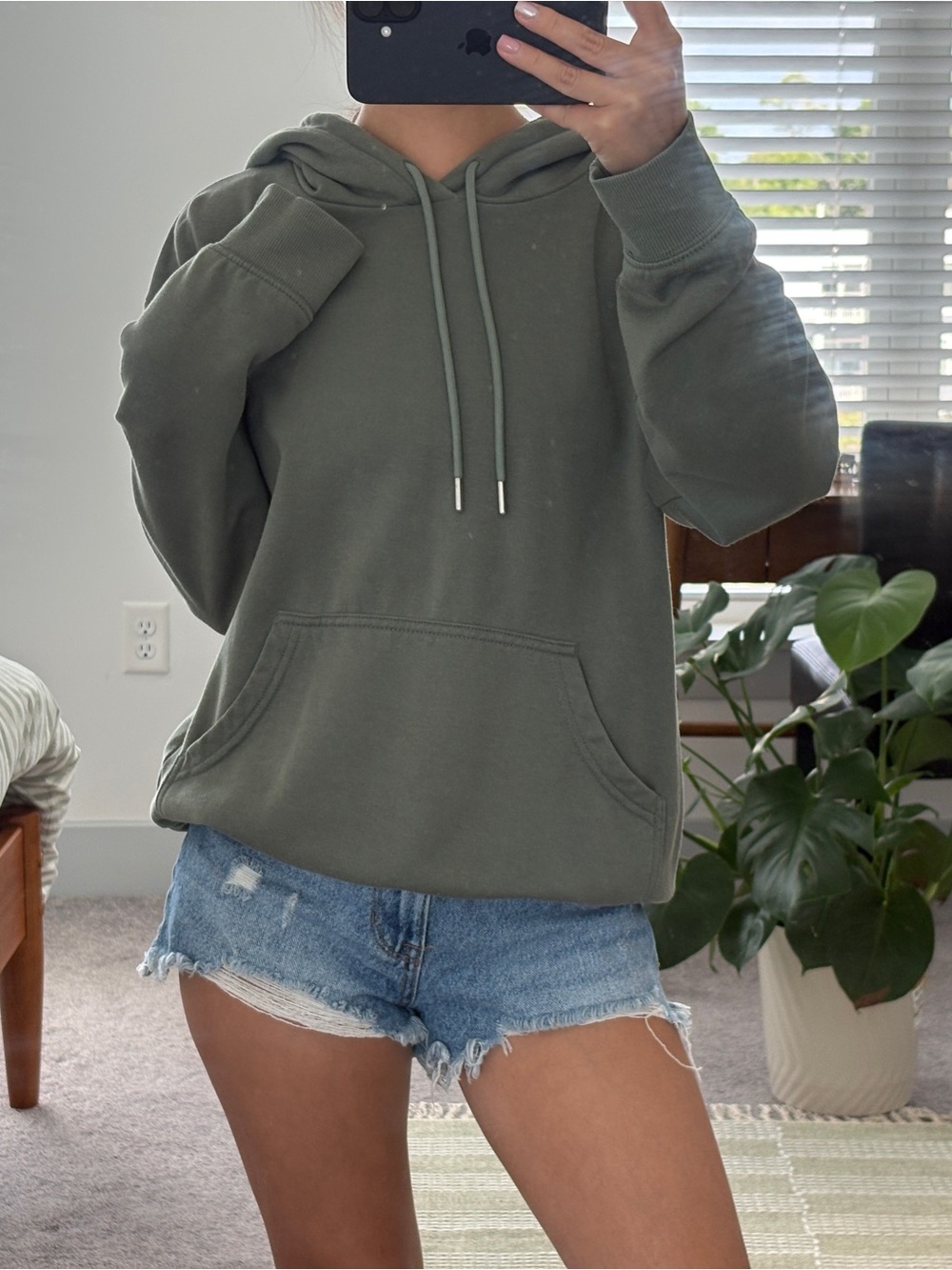 Brandy Melville Olive Green Pullover Hoodie